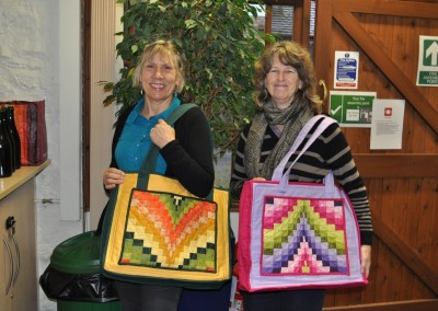 Annie & Jan with Bargello bags