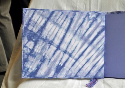 Tie-dyed book inside cover