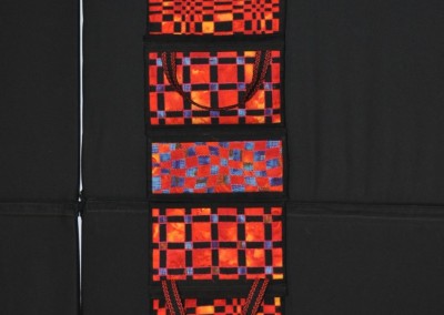 Maggie T. opened out with different weaving patterns