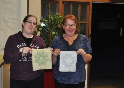 Tammy & Sally with transfer-printed Trapunto samples