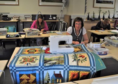 4. Clare H working on her quilt